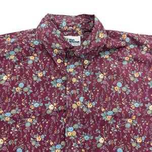 Reyn Spooner Shirt Mens Small Red Floral Hawaiian Popover Button Down Aloha